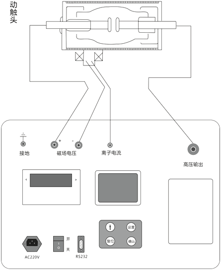 真空开关真空度测试仪测试连线图